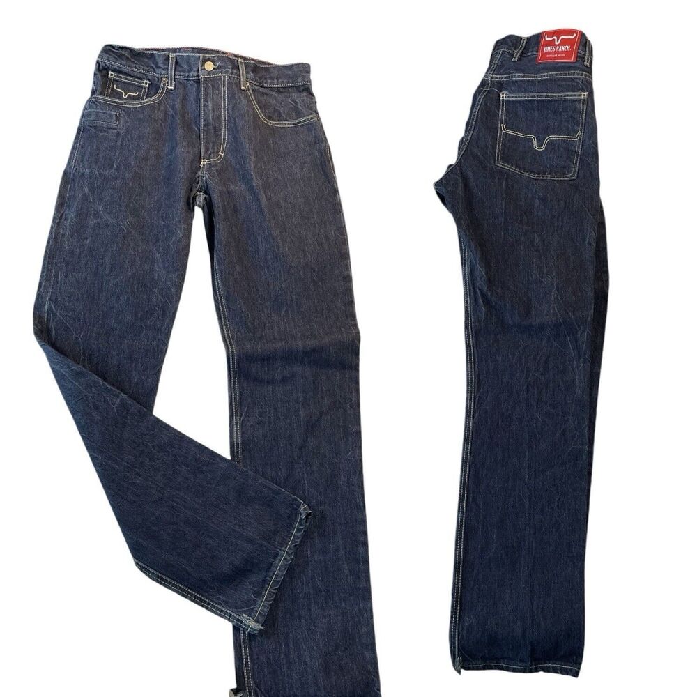 KIMES RANCH Jeans James Men's 34x34 Straight Leg Blue Denim USA